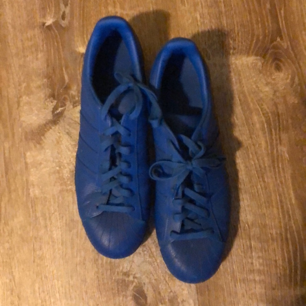 All Blue Adidas Shell Toe sz 13 worn once!